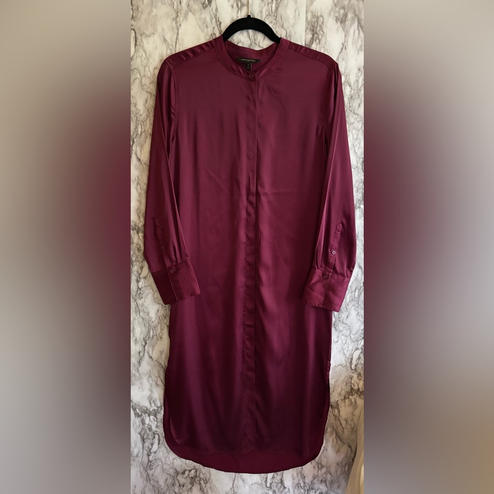 Banana Republic Red Long Sleeve Elegant Dress